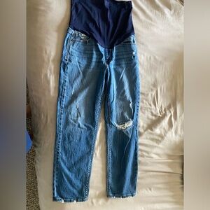 Pinkblush Blue Straight Leg Maternity Jeans 28